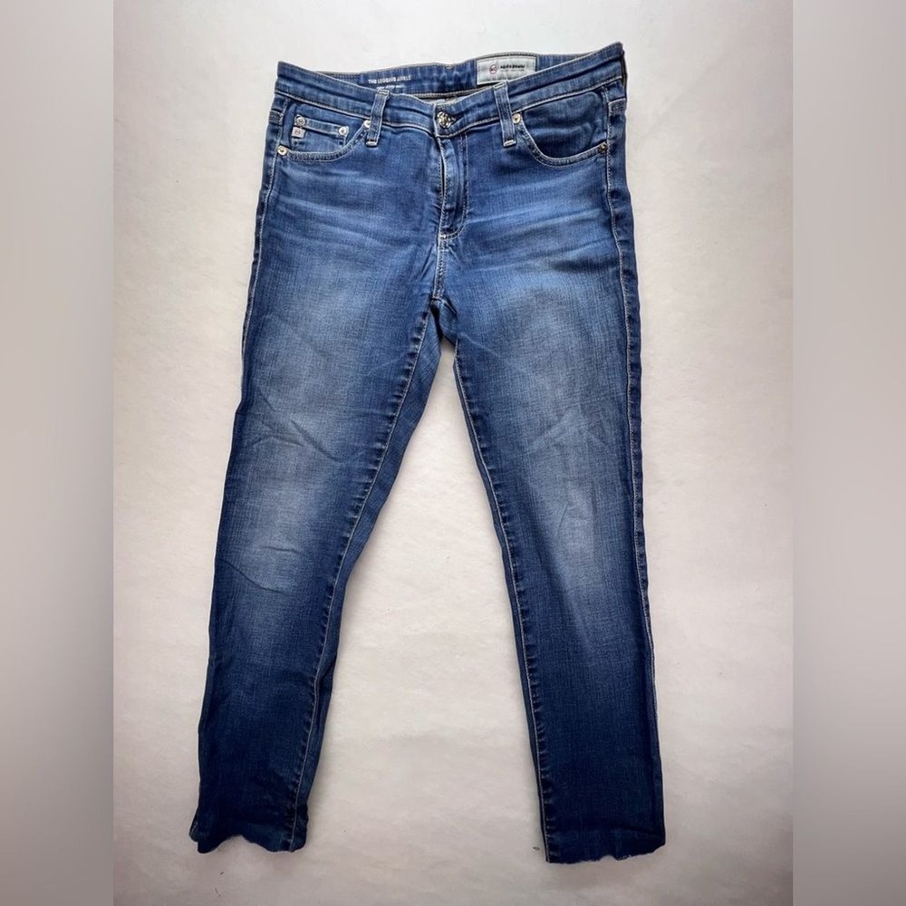 AG Adriano Goldschmied The Legging Ankle Super Skinny Jeans Blue 29 Raw Hem